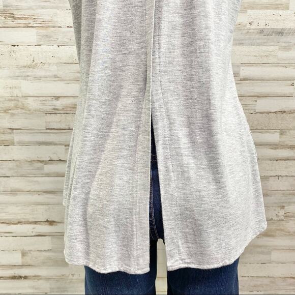 Anthro Drew Striped Top Womens Size S Blue Gray Crinkle Front Knit Back - Picture 10 of 15